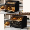 HOLTICO Double Layer Bread Box With Golden Trim for Countertop,