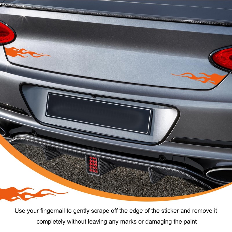 DXNQ 4 PCS Car Flame Reflective Stickers, Waterproof & Durable,
