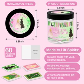 Allenjoy Green Witch Pink Princess Positive Affirmations Cards - Daily Encouragement, Emotional Support, White Elephant Gifts for Daughter Fans Teens Girls Women