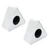 Dahszhi 2Pcs Triangular Microphone Stands,Microphone Triangular Interview Logo Flag Station,White
