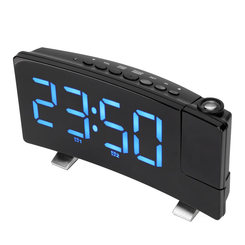 Digital Alarm Clock 180° Projection On Ceiling Wall USB Powered