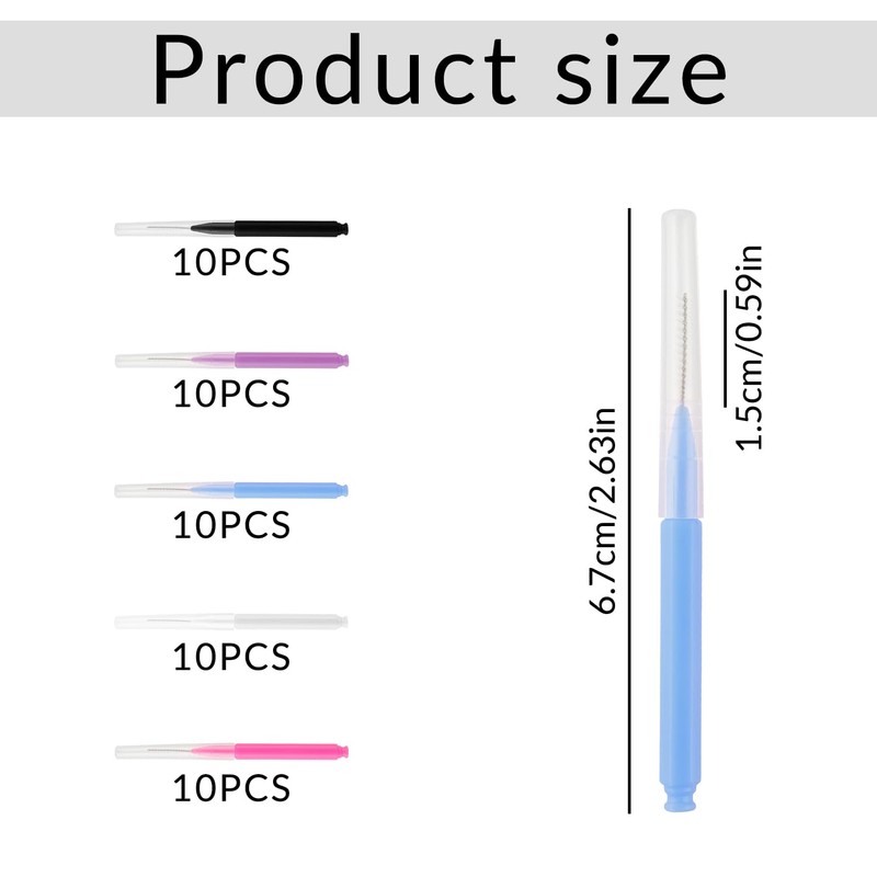 Tabanzhe Micro Eyebrow Brush 50PCS Multifunctional Eyelash Combs Brow Lamination