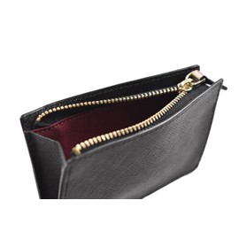 Paul Smith Commuter Passcase, Coin Purse, Coin Purse, Wallet, Men's Brand, Leather, L-Shaped Zipper, Men’s Brand, Zip, Straw Grain 2, Includes Exclusive Box, Black