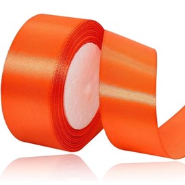 Orange Gift Ribbon 40 mm Wide, 23 Metres Satin Ribbons Orange Fabric Ribbon Crafts, Wreaths, Wedding Decoration, Christmas, Hair Bows, Bouquets, Birthday and Gift Wrapping