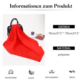 DAMILY Bandana Neckerchief Women's Head Scarf, Silk Scarf Women's Plain Soft Silk Scarf, 70 cm x 70 cm Women's Scarf, red, Unit size