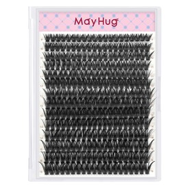 Mayhug Fluffy Lash Extension Mink Thick Cluster Eyelash Extensions 9-16mm Lash Clusters Individual Lash Extensions DIY Clusters Lashes Extension at Home (280pcs-70D 9-16mm)