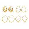 FDEETY 4 Pairs Earrings Set for Women 14K Gold-Plated Hoop