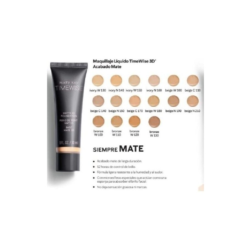 Maquillaje Líquido TimeWise 3D (Bronze W 110)