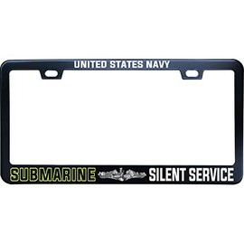 XYcustomBest Black License Plate Frame - Military Tag US Navy Submarine Silent Service
