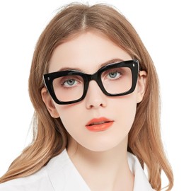 WEMOOTANTS Designer 1.25 Reading Glasses for Women Vintage Black Readers 1.0 125 1.5 1.75 2.0 2.25 2.5 2.75 3.0 3.5 4.0 Thick Full Rim with Spring Hinges