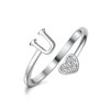 MILACOLATO 925 Sterling Silver Heart Initial Rings for Women Girls