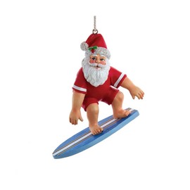 Surfing Santa Ornament