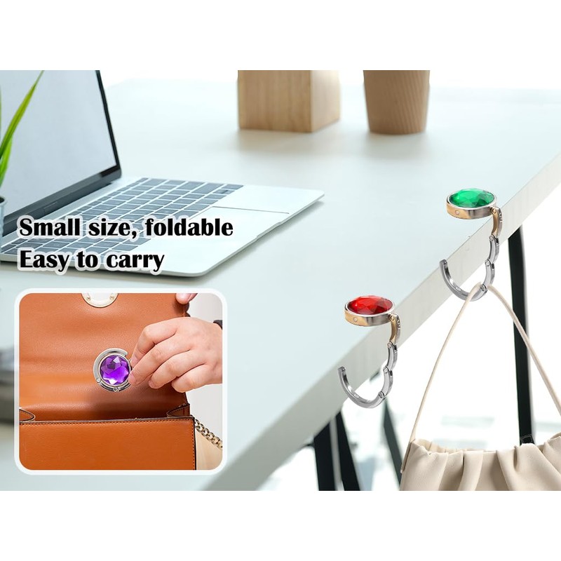 Hitopin Pack of 8 Portable Hooks for Handbag, Handbag Holder,