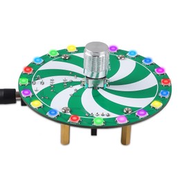 pemenol Round RGB Light Soldering Electronic Kit with 7 Light Modes Automatic Manual Adjustable Beginner Soldering Practice Project Holiday Gift School Education Kit