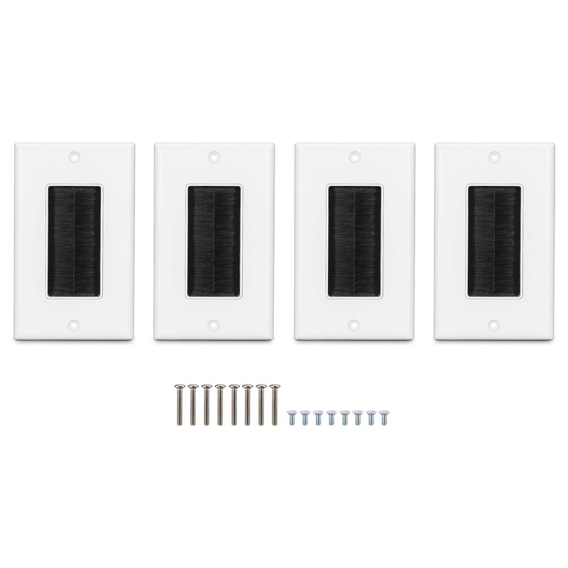 kwmobile 4 x Flush-Mounted Cable Grommet with Brush – Flush-Mounted