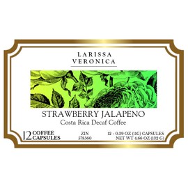 Strawberry Jalapeno Costa Rica Decaf Coffee (Single Serve K-Cup Pods) (Gourmet, Naturally Flavored, Whole Coffee Beans) (12 pods, ZIN: 578560) - 3 Pack