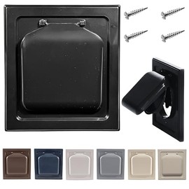 NO-PEST VENT, Exclusive Dual Door Dryer Vent Cover Outdoor 4 inch with Collar, Made in USA w Highest UV Resistant Plastic in any Outdoor Vent Cover (Onyx, 4 inch With 12" Duct Tube)