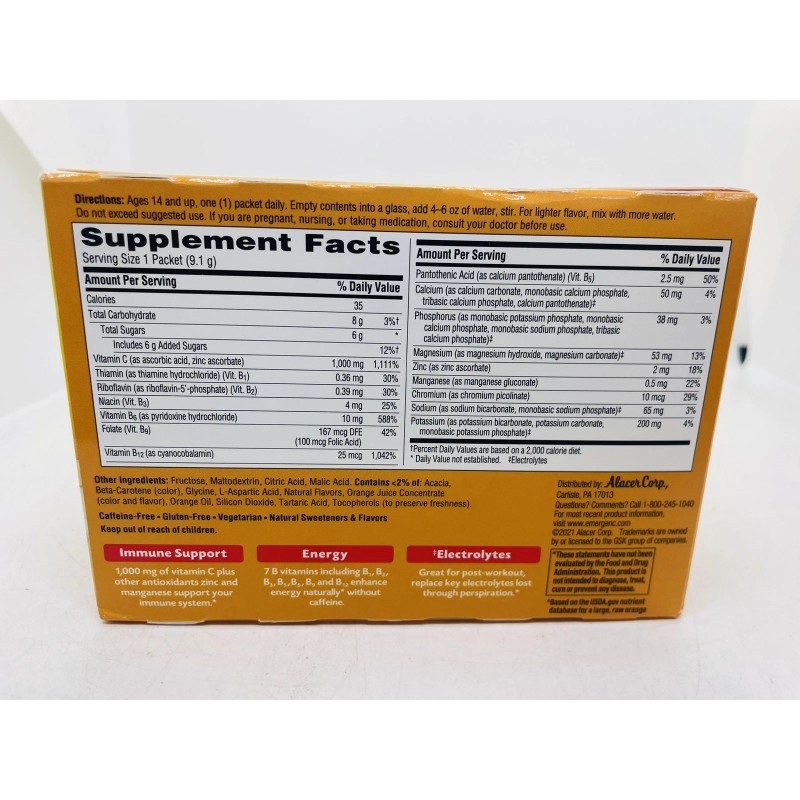 Emergen-C (30 Packets Total) Emergen-C 1,000 mg Vitamin C ORANGE