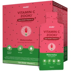 Zooki Zooki Liposomal Vitamin C 1000mg Liquid C 4X Higher Absorption C Great Taste, Sugar Free, Vegan C Alternative to High Strength Vitamin C Tablets C Immune System C Energy (Watermelon, 30 Servings)