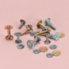 sourcing map 10 Set Brass Rivets and Burrs, 9x3.3x21mm Solid