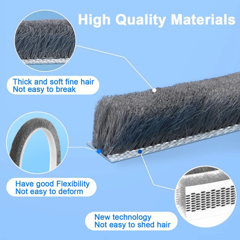 Brush Weather Stripping,Seal-Effective Weather Stripping for Doors & Windows,Insulation Strip