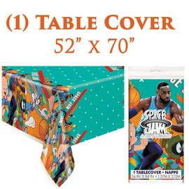 Space Jam Party Supplies Set - Space Jam 2 Party Supplies, Serves 16 Guests, With Table Cover, Plates, Napkins and More