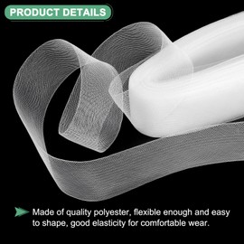 M METERXITY Stiff Horsehair Braid 2 Inch Wide 50 Yards Soft Polyester Horsehair Braid Roll for Wedding Dress/Dance Formal Dress Accessories/Skirt Boning Sewing Shaping [White]