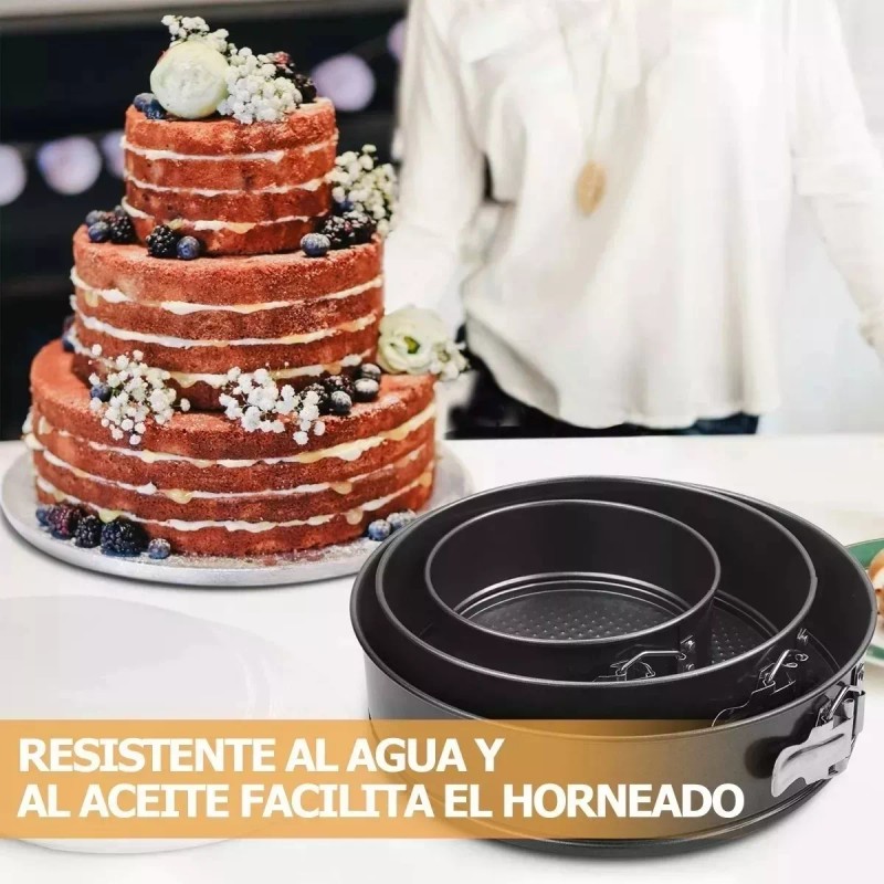 Moldes Pasteles Repostería Desmontables Para Tartas 3 Piezas