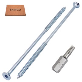 SKIR'CO Pack of 10 Galvanised Steel Wood Screws 6.0 x 200 mm Torx Countersunk Chipboard Screws Partial Thread
