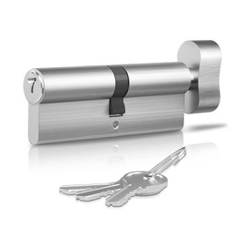 RESET-55/40T Thumb Turn Euro Lock Cylinder(95mm),Euro Door Barrel Lock with 3 Keys,Anti-Bump,Anti-Drill,Anti-Pick Door Lock with Key,High Security for Wooden,UPVC and Composite Doors,Brass,Chrome
