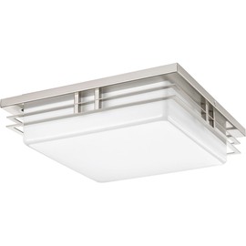 Progress Lighting 2-Light 14" LED Flush Mount, Helm Collection, Indoor, P3448-0930K9, Brushed Nickel
