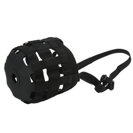 Black Horse Grazing Muzzle Easy Breathe Horse Mouth Cover with Large Holes Anti Biting Horse Muzzles for Equestrian