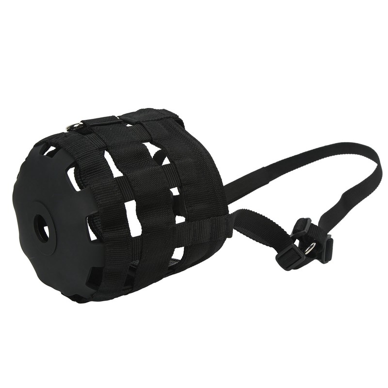 Black Horse Grazing Muzzle Easy Breathe Horse Mouth Cover with