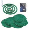 Pack of 10 Citronella Anti-Mosquito Spirals with 2 Metal Bases