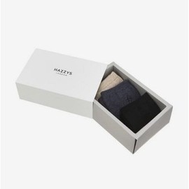 Hazzys (대구신세계)블랙 퍼피자수 면 단목양말3종세트 HISS5E220BK (Daegu Shinsegae) Black Puppy Embroidery Cotton Short Socks 3-Piece Set HISS5E220BK