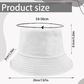 YOUYIKE 100% Cotton Double Sided Bucket Hat - Double Sided Bucket Hat for Men & Women - Sun Protection with Large Edge - Summer Leisure Hat for Beach, Travel & Outdoor - 15 Colours, White