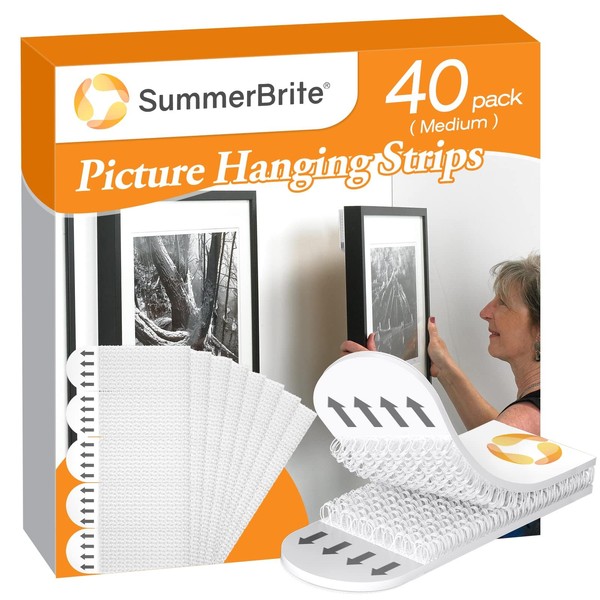 Summerbrite Picture Hanging Strips,Picture Hanger Kit, Removable Damage Free,Picture Hanging