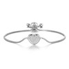 Philip Jones Silver Plated Pave Heart Friendship Bracelet Created with