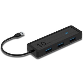 Concentrador USB C de 10 Gbps, concentrador USB 3.2 de 4 puertos, carga ultradelgada del divisor de datos compatible con MacBook, Mac Pro, Mac Mini, iMac, Surface Pro, XPS, PC, unidad flash, disco duro móvil