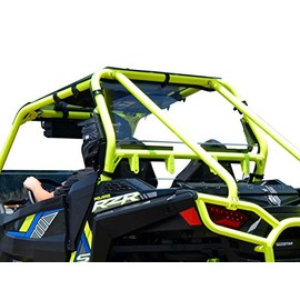 SuperATV Heavy Duty Rear Windshield for 2015-2020 Polaris RZR 900 / S 900/900 XC / 900 Trail | 1/4" Non-Scratch Resistant Thick Polycarbonate 250 Times Stronger Than Glass | Made in USA!