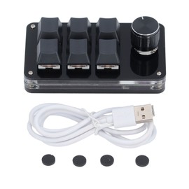 Mini Macro Mechanical Gaming Keyboard 6 Keys 1 Knob Programming Macro Pad for Laptop Computers