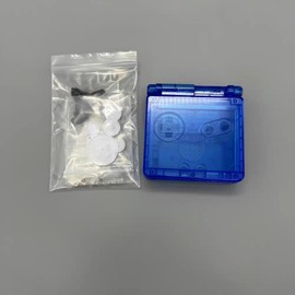 Hzxkqmil Replacement Full Shell Housing Case for Game Boy Advance SP GBA SP Console, High Quality Transparent Cover with Buttons Screws Kit + Screwdrivers Repair Parts (Clear Blue)