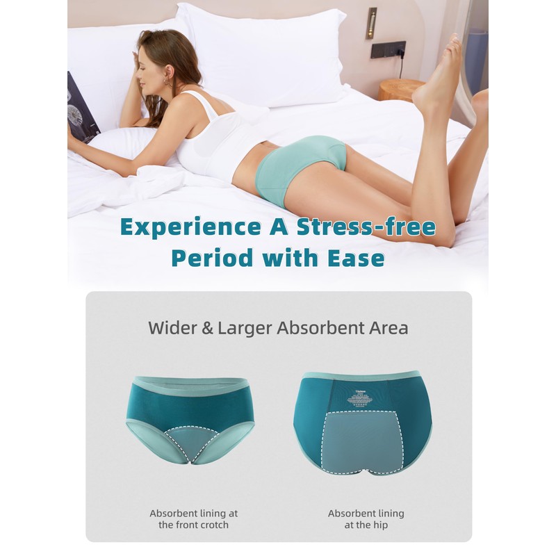 TIICHOO Period Underwear Heavy Flow 50 ml Absorbency Leakproof Underwear