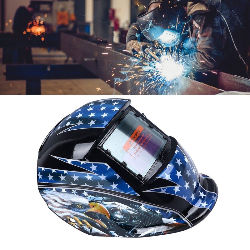 Auto Darkening Welding Helmet Large View Solar Powered Wide Shade