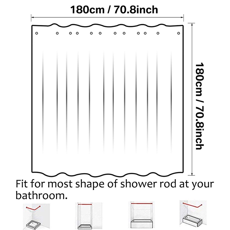 Neween Shower Curtains 3D Digital Printed Waterproof Bathroom Curtain Polyester