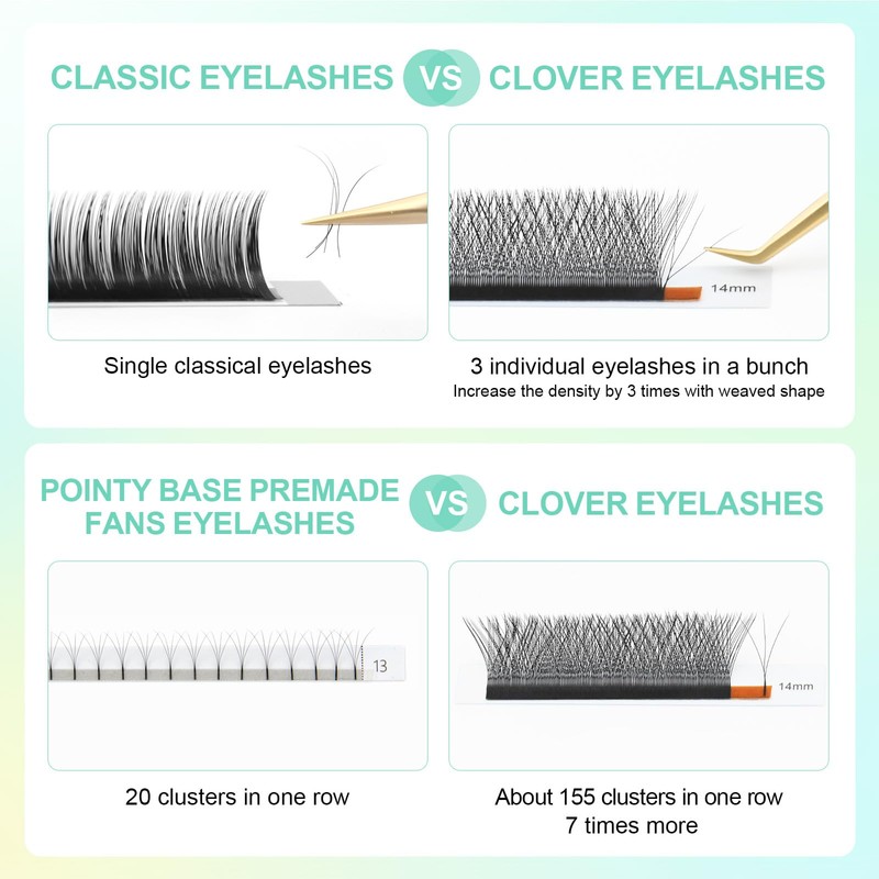 NAGARAKU 4D W Eyelashes 0.07 D 10 mm Russian Ready