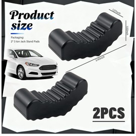 2PCS 3 Ton Car Jack Stand Pads with Serrated Slipless Design,Thickened Rubber Pinch Weld Jack Pad for Lifting Points Cushion&Non-Slip,Universal Floor Jacks Pad for Car Truck SUV RV