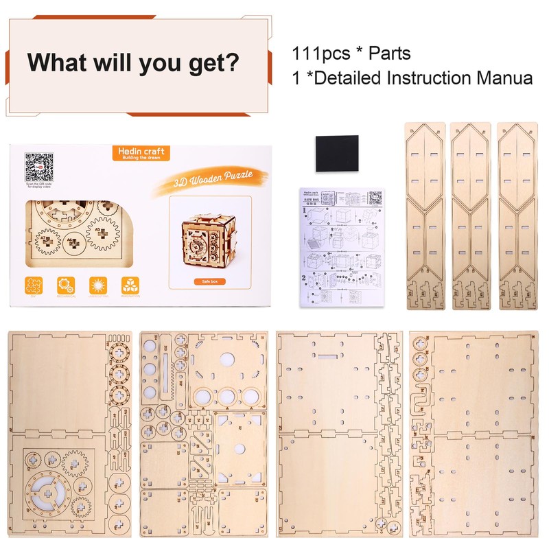 Puzzles for Adults-Puzzle Box-3D Advanced Wooden Puzzles for Adults-Brain Teaser-Reusable