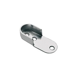 Oval Tube Rail Wardrobe Holder Bracket Support 45x18x11mm Chrome