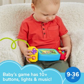 Fisher-Price Laugh & Learn Pretend Video Game Toddler Toy with Lights Sounds and Educational Songs, UK English Version, Twist & Learn Gamer, HNM83